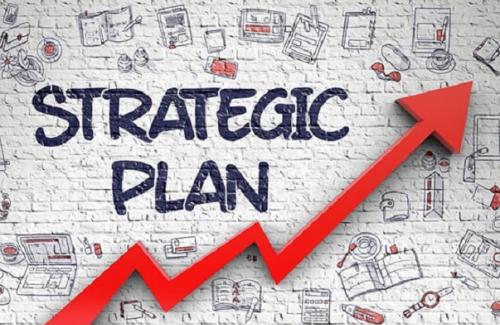 Graphic sign that reads Strategic Plan