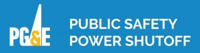 PG&E Logo with text Public Safety Power Shutoff