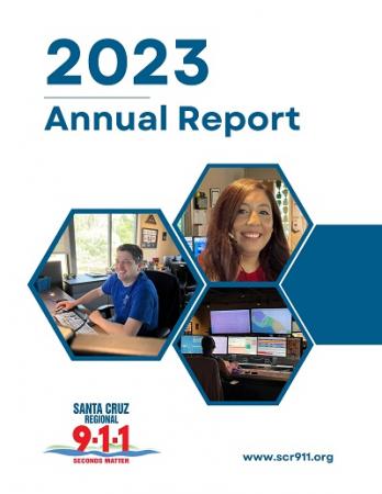 2023 Annual Report cover photo showing smiling dispatchers at work